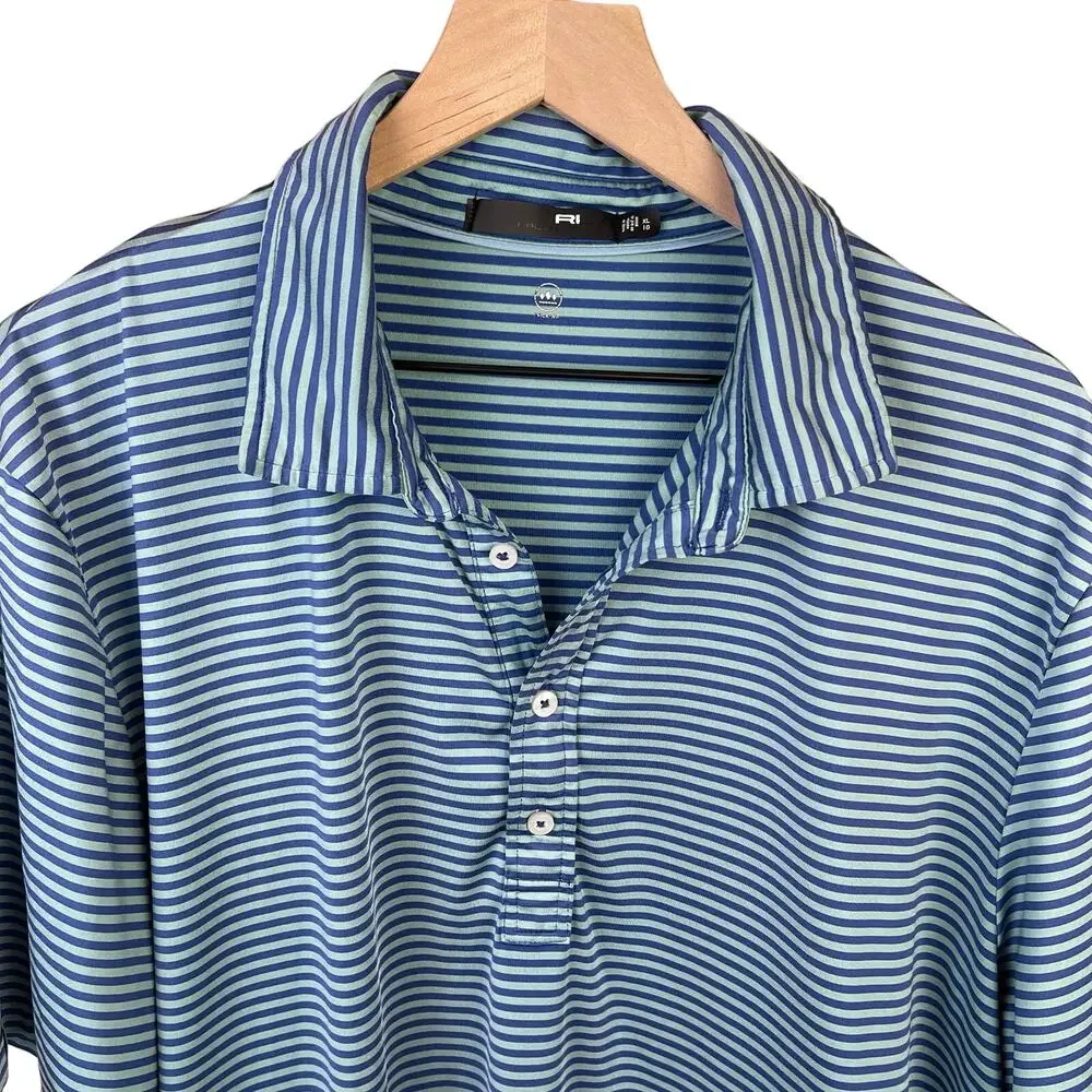 Ralph Lauren Men Golf Blue White Stripe Polo Size‎ XL Short sleeve Outdoor Shirt